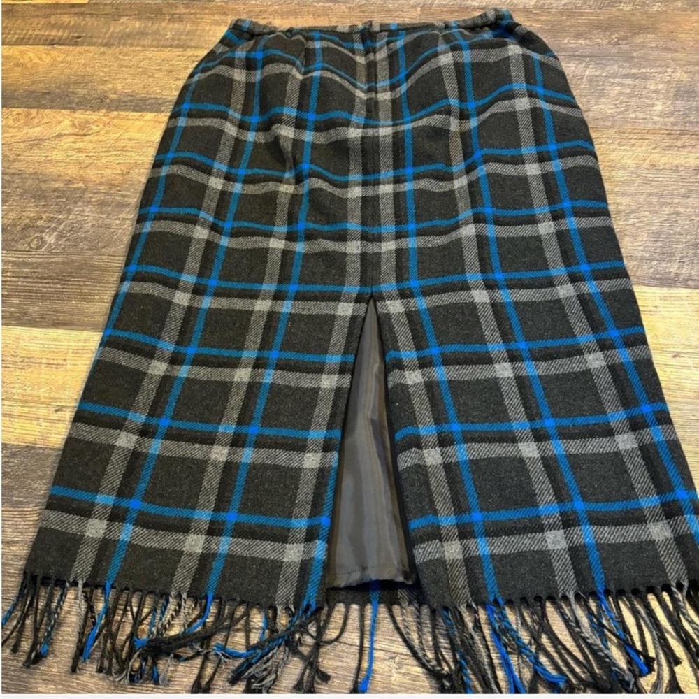 Sag Harbor Blue and Gray Plaid Pencil Skirt - Picture 7 of 8